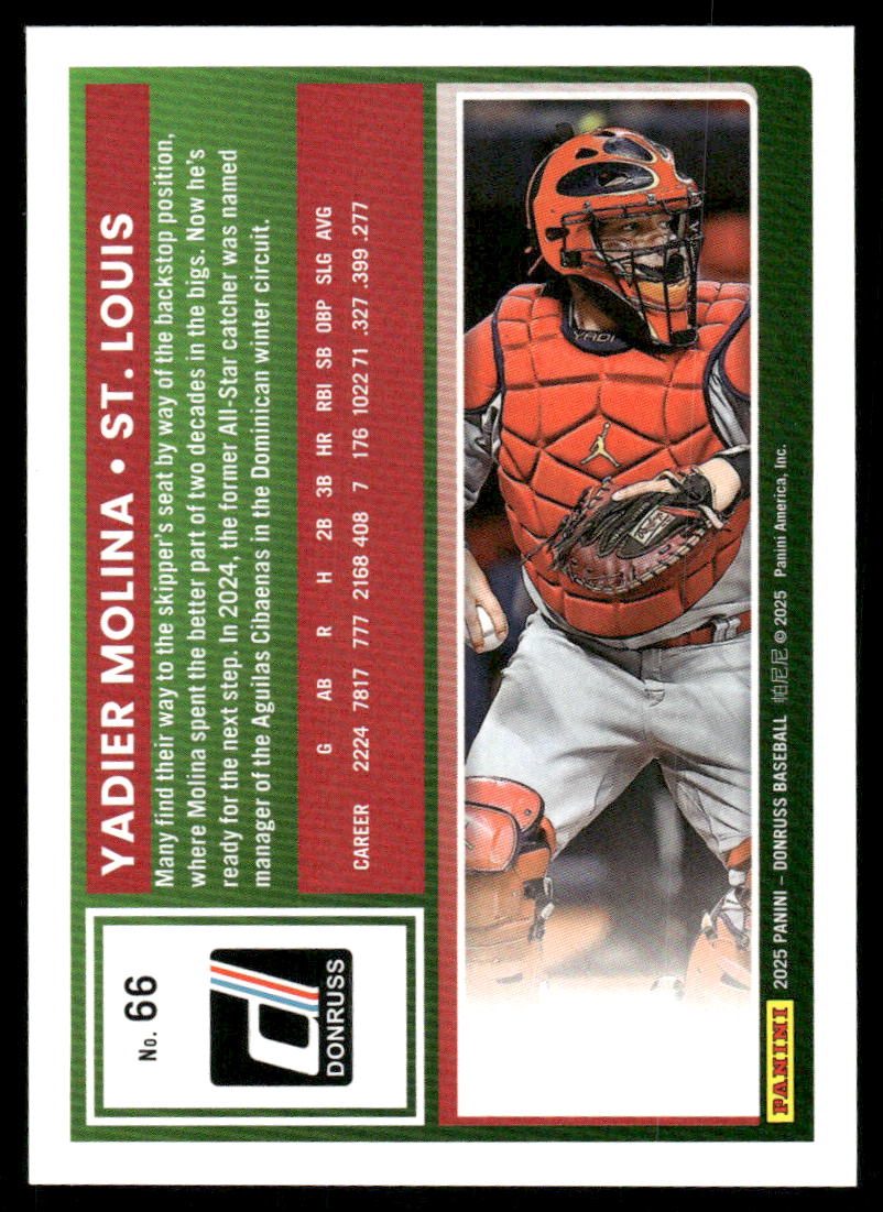 2025 Donruss Yadier Molina #66 Baseball