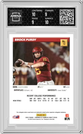 Panini Chronicles DP Brock Purdy #13 Donruss Retro Football AC 9.5