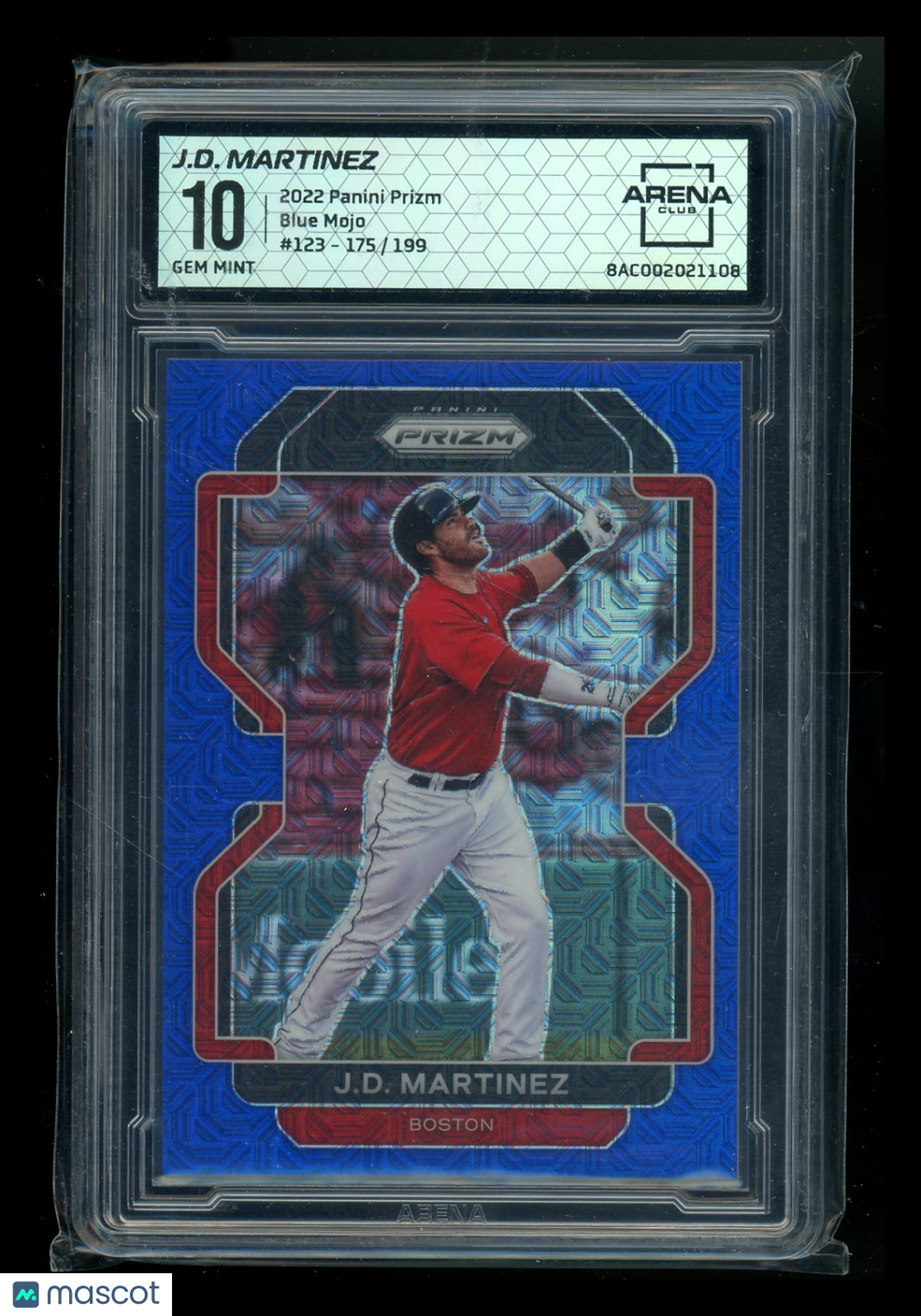 2022 Panini Prizm Blue Mojo J.D. Martinez #123 175/199 Baseball Arena Club 10