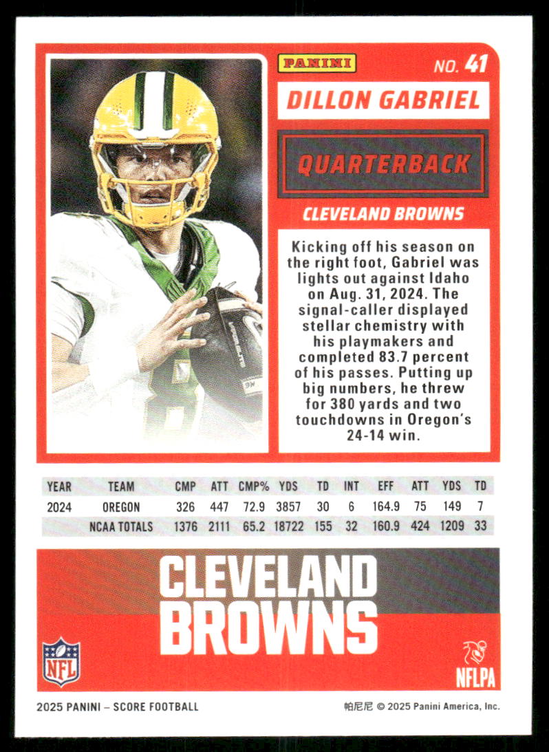 2025 Score A Treat Dillon Gabriel #41 RC Football