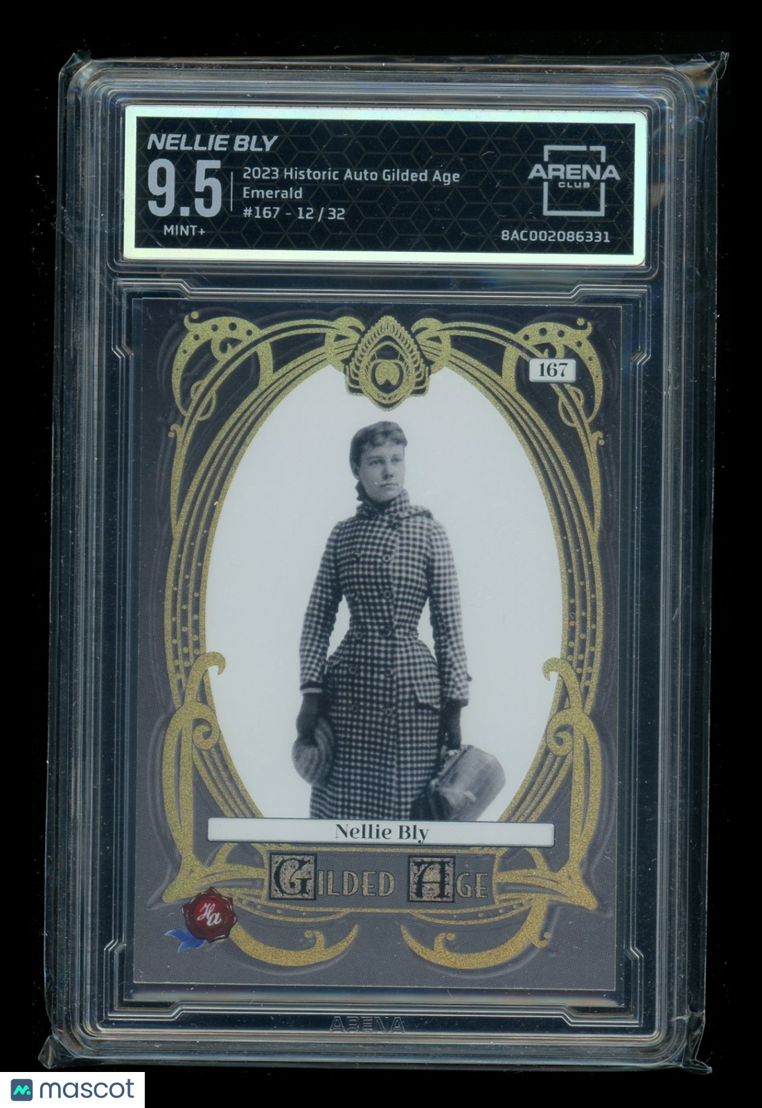 2023 Historic Autographs Gilded Age Emerald Nellie Bly 12/32 #167 Arena Club 9.5
