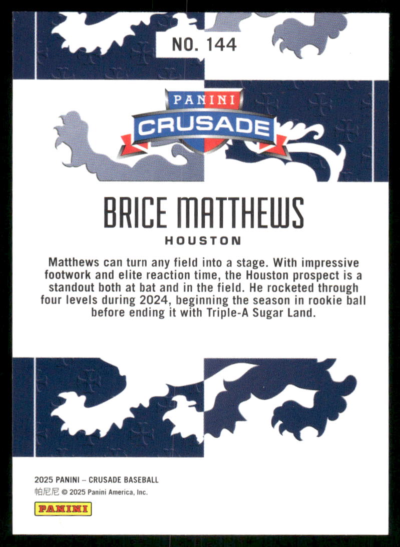 2025 Panini Crusade Brice Matthews #144 Baseball
