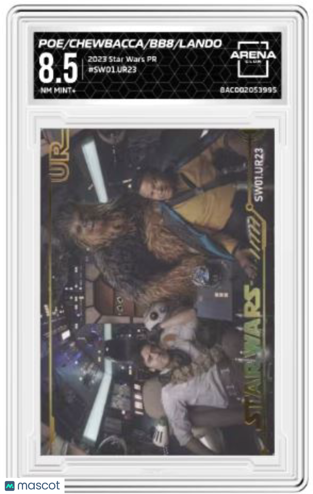 2023 Star Wars PR Lando BB8 Poe Chewbacca #SW01.UR23 Arena Club 8.5
