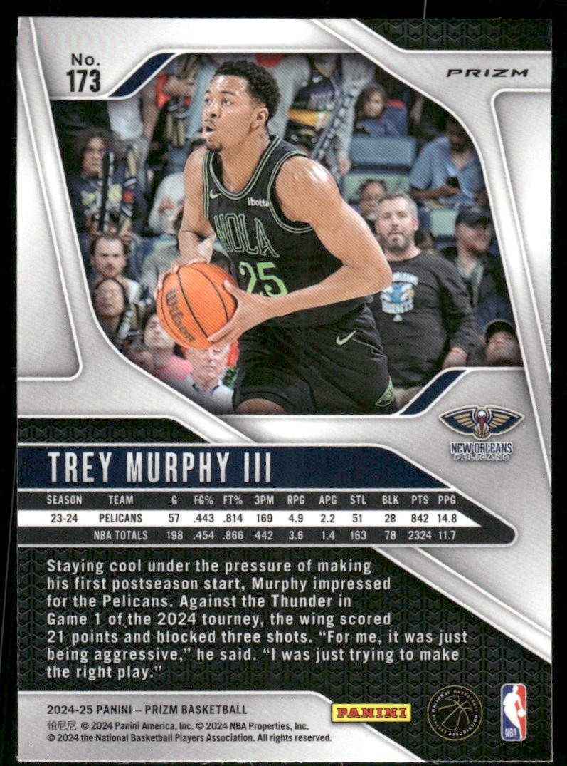 2022-23 Panini Prizm Trey Murphy III #173 Green Basketball