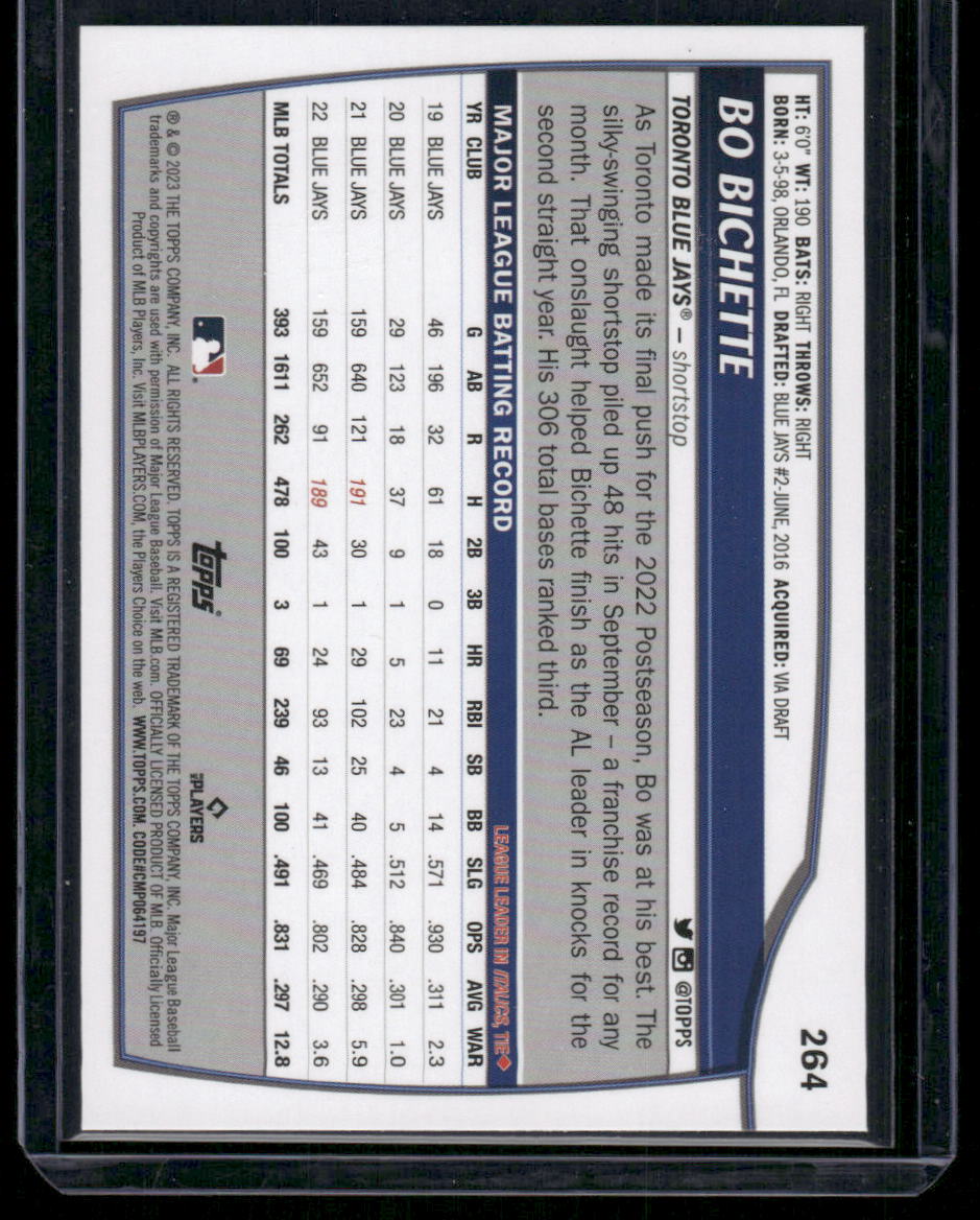 2023 Big League Bo Bichette #264 Blue Foil Baseball
