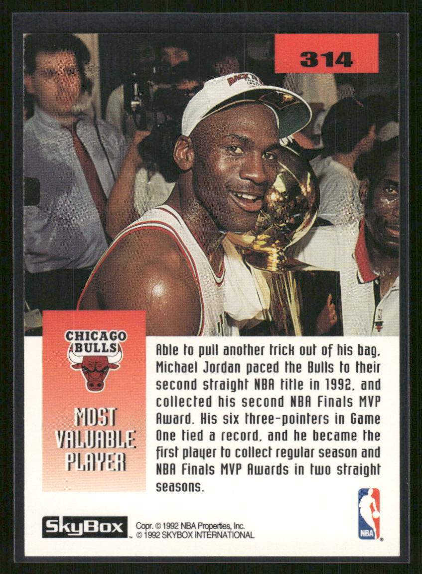 1992 SkyBox NBA Finals Michael Jordan #314 Basketball
