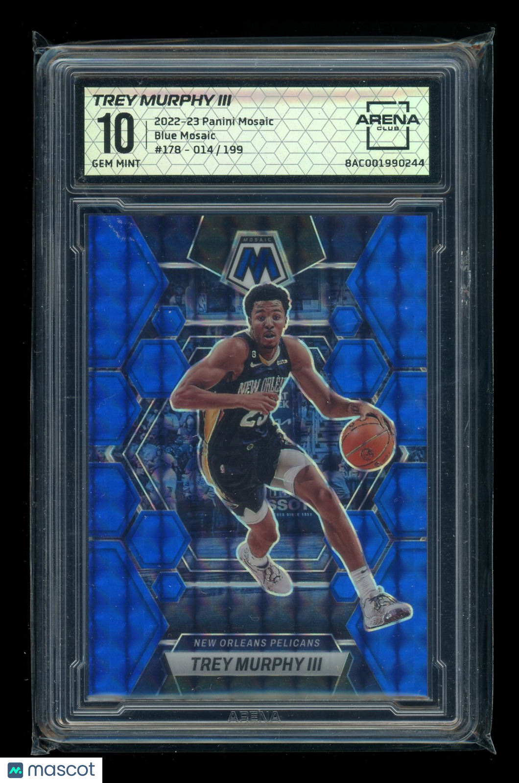 2022-23 Panini Mosaic Blue Mosaic Trey Murphy III #178 014/199 Arena Club 10