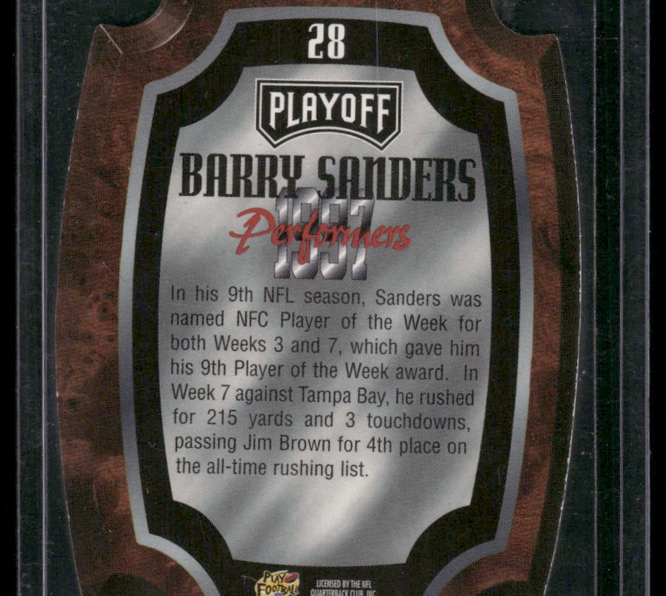 1997 Playoff Performers Barry Sanders #28 Football