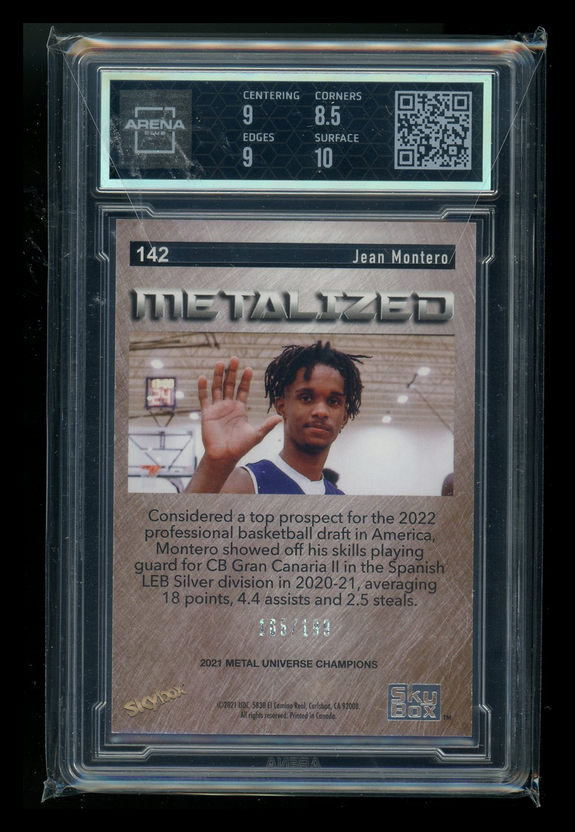 2021 Skybox Metal Universe Metalized Silver Dots Jean Montero #142 165/193 AC 9