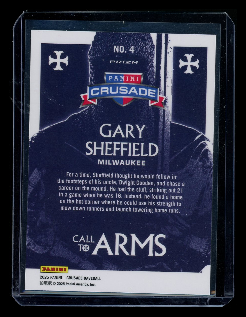 2025 Panini Crusade Prizm Gary Sheffield #No. 4 Call to Arms Baseball