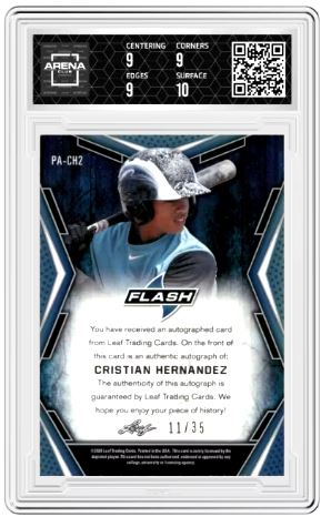 2020 Leaf  Cristian Hernandez #PA-CH2 Portrait Auto Silver Purple 11/35 AC 9.5