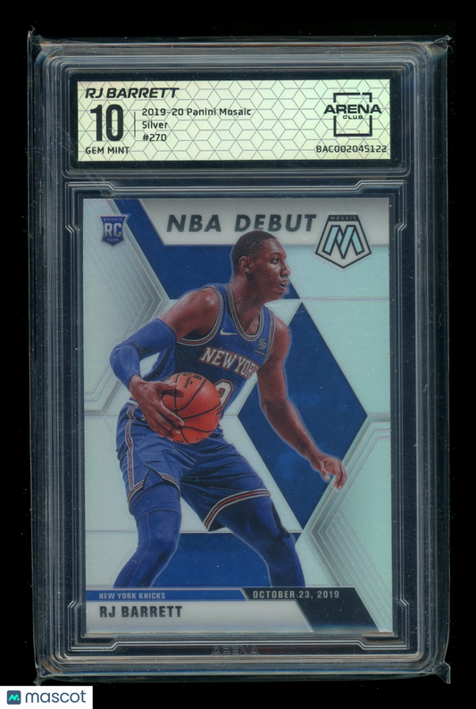 2019-20 Panini Mosaic RJ Barrett #270 Silver RC Basketball Arena Club 10