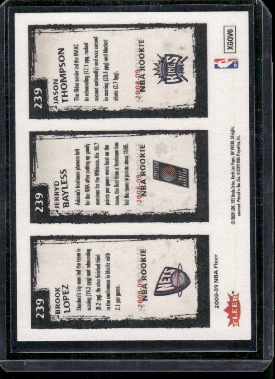 2008-09 Fleer Brook Lopez Jason Thompson Jerryd Bayless #239 Basketball