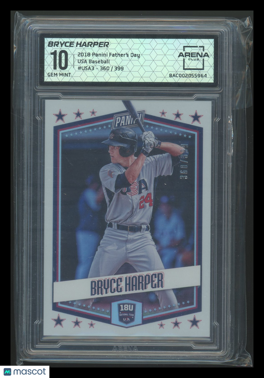 2018 Panini Father's Day USA Baseball Bryce Harper #USA3 360/399 Arena Club 10