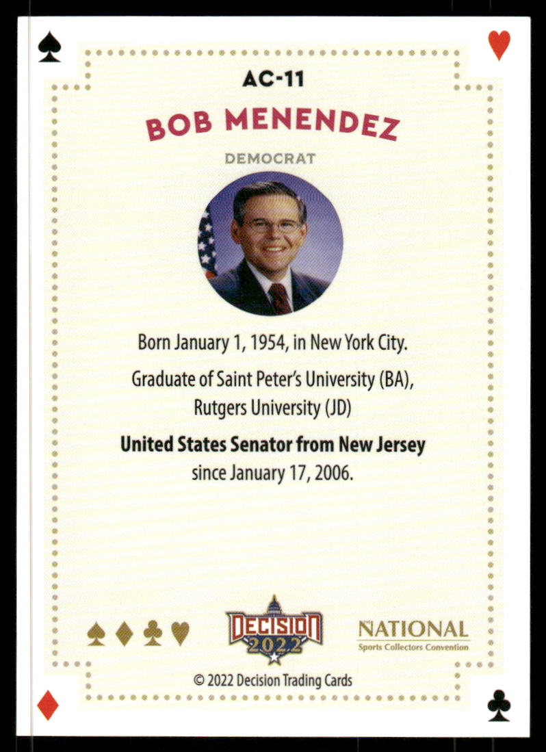 2022 Decision National Bob Menendez #AC-11