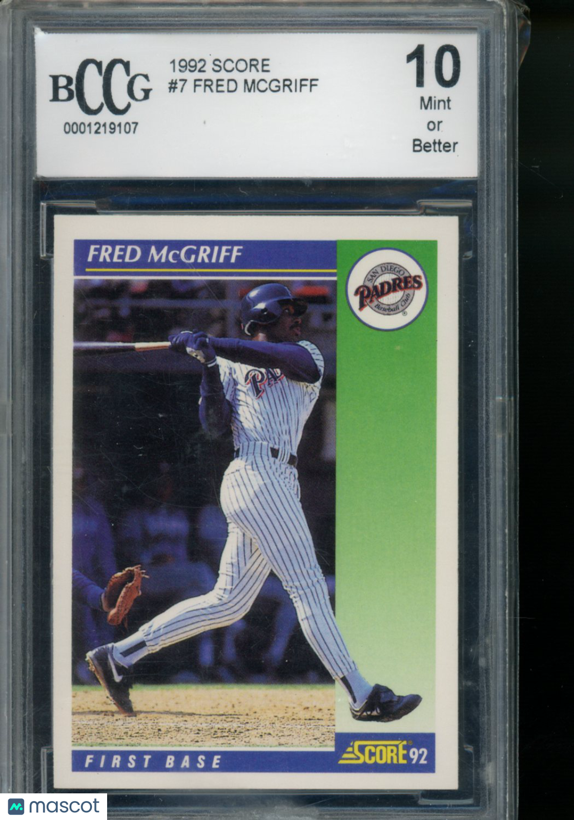 1992 Score Fred McGriff #7 Baseball BCCG 10
