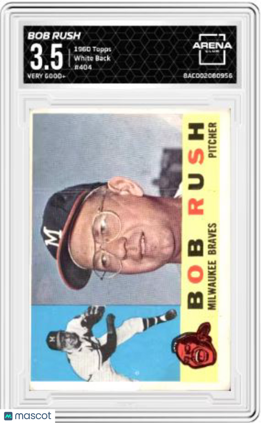 1956 Topps Bob Rush #404 White Back Baseball Arena Club 3.5