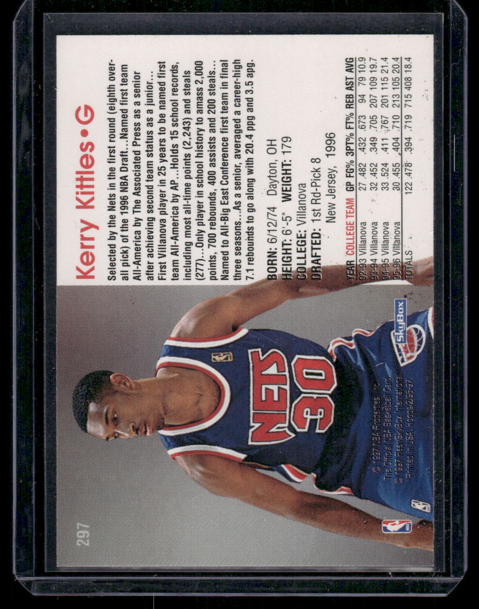 1996-97 NBA Hoops Kerry Kittles #297 Basketball