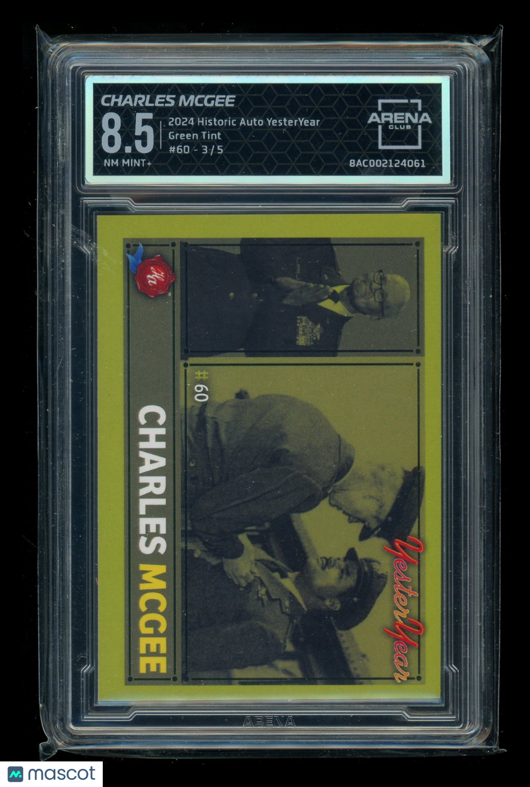 2024 Historic Autograph YesterYear Green Tint Charles McGee 3/5 #H-60 AC 8.5