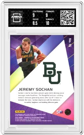 2022-23 Chronicles DP Jeremy Sochan #15 Recon Pink Basketball Arena Club 9