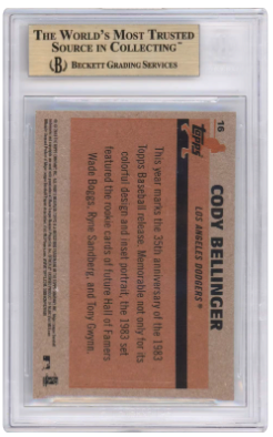 2018 Topps '83 Topps Silver Pack Chrome Cody Bellinger #16 Baseball BGS 10