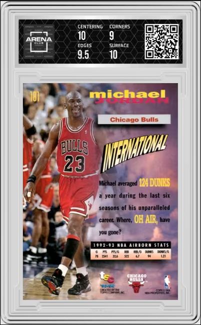 1993-94 Stadium Club Michael Jordan #181 Basketball AC 9.5