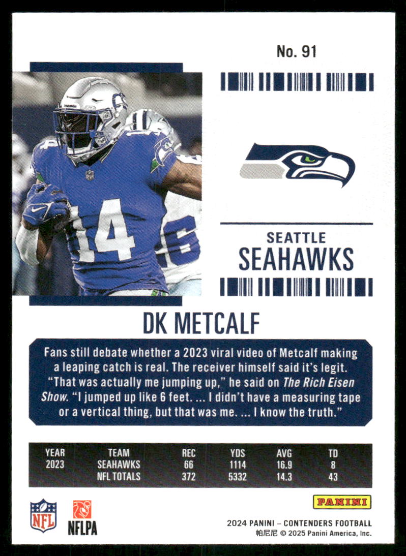 2024 Panini Contenders Football DK Metcalf #91 Football