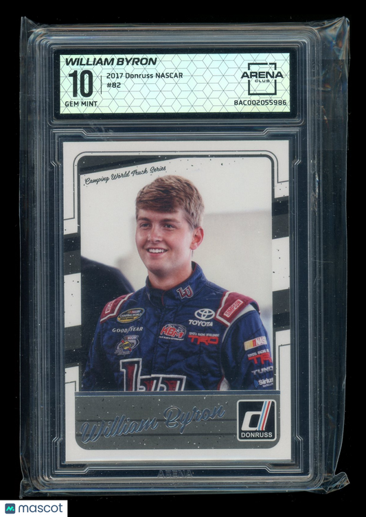 2017 Donruss NASCAR William Byron #82 Auto Racing Arena Club 10
