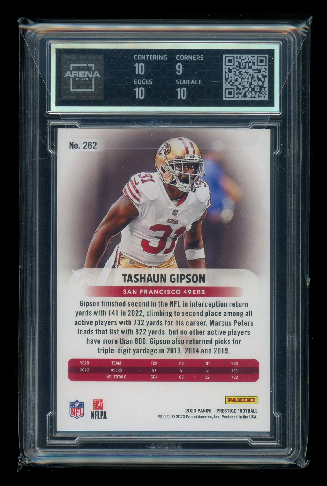 2023 Panini Prestige Xtra Points Purple Tashaun Gipson #262 70/99 Arena Club 9.5