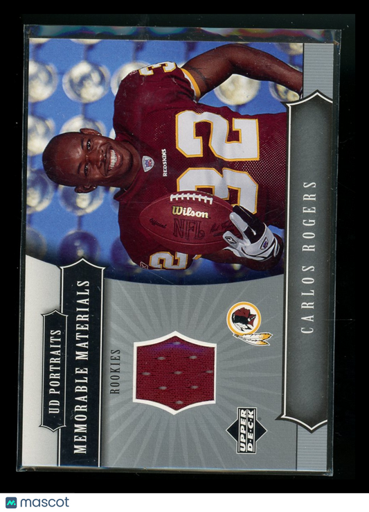 2005 Upper Deck UD Portraits Memorable Materials Carlos Rogers #MM-CA Mem