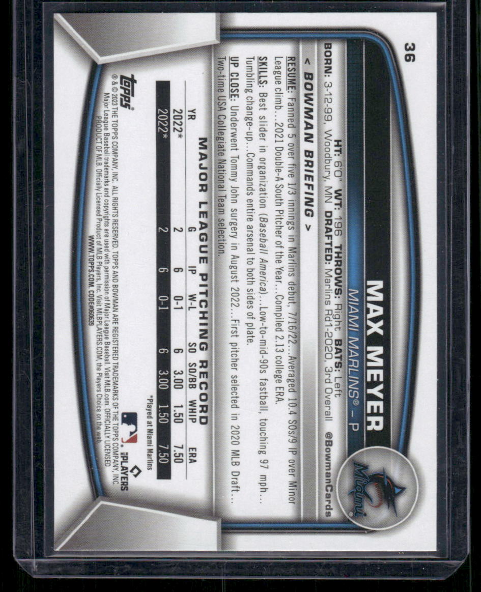 2023 Bowman Max Meyer #36 RC Baseball
