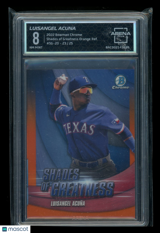 2022 Bowman Chrome Shades Orange Refractor Luisangel Acuña #SG-20 23/25 AC 8