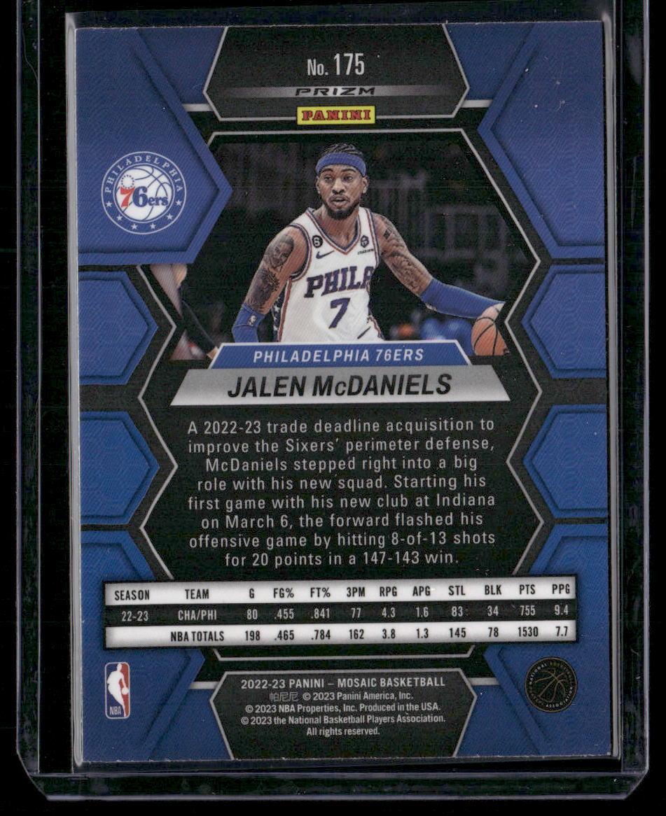 2022-23 Panini Mosaic Jalen McDaniels #175 Reactive Blue Basketball