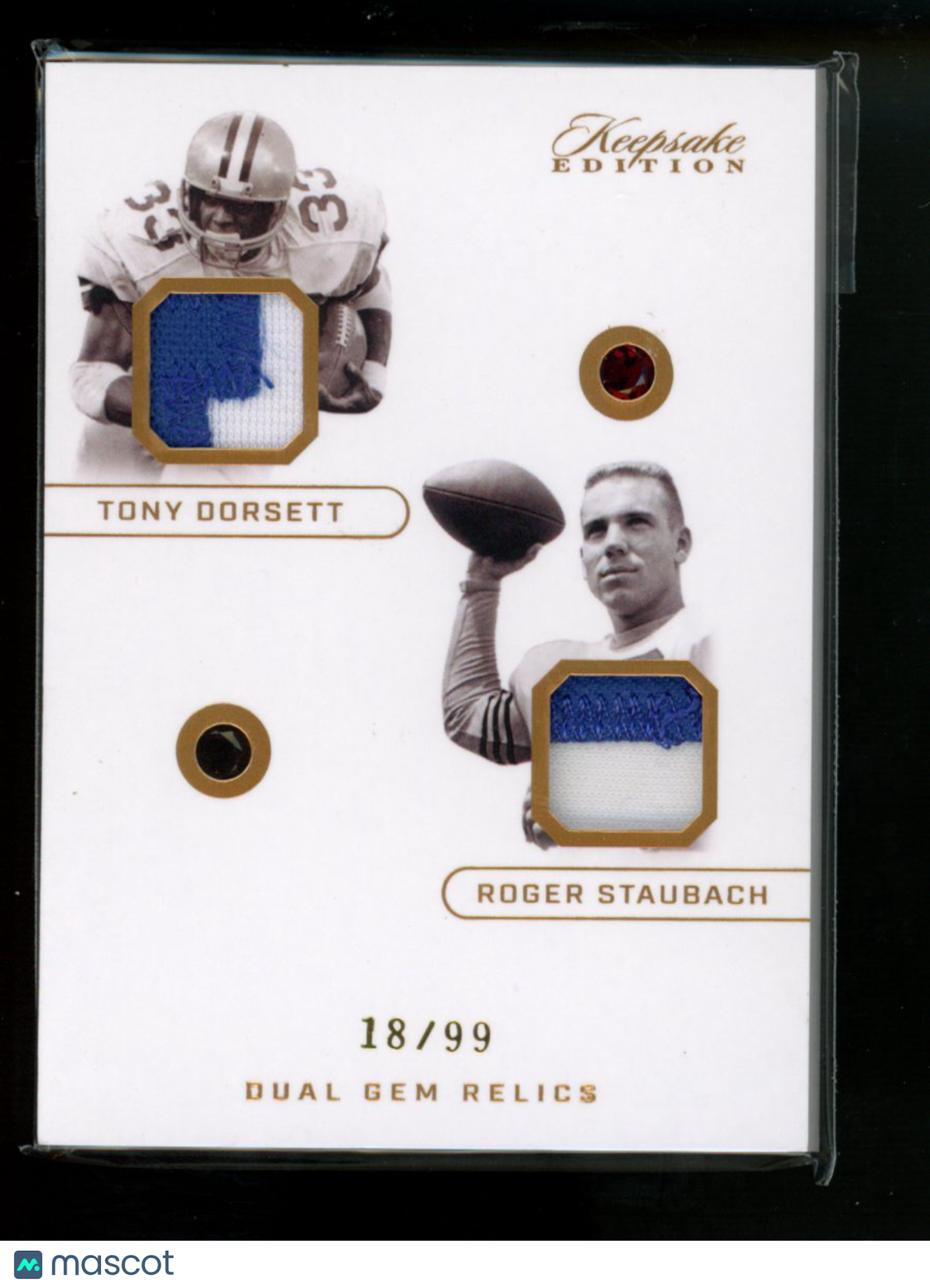 2024 Keepsake Tony Dorsett Roger Staubach #358 18/99 Dual Gem Relics 18/99