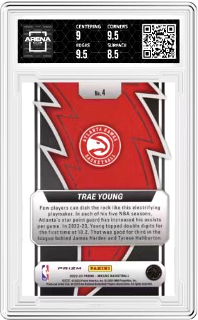 2022-23 Panini Mosaic Trae Young #4 Thunder Road Green Mosaic Arena Club 9