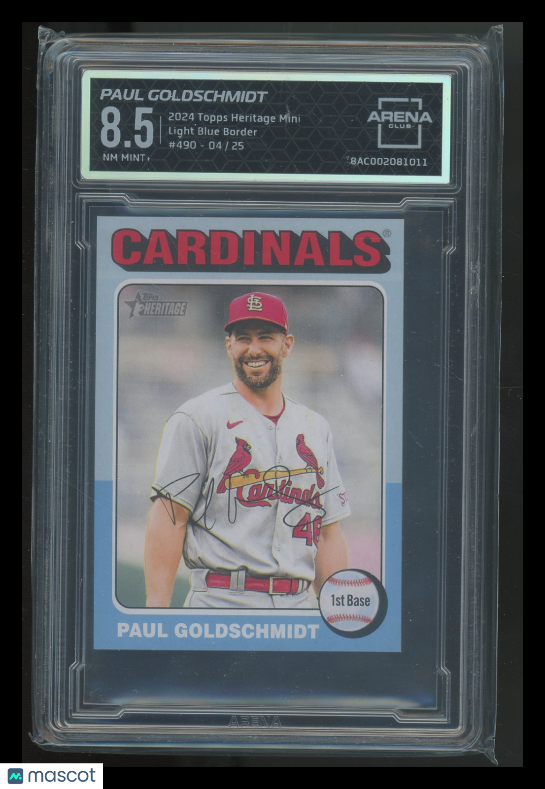 2024 Topps Heritage Mini Paul Goldschmidt #490 Blue Border 4/25 Arena Club
