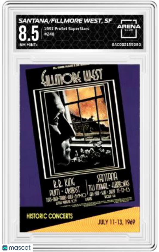 1991 ProSet SuperStars Santana Fillmore West SF #248 Arena Club 8.5