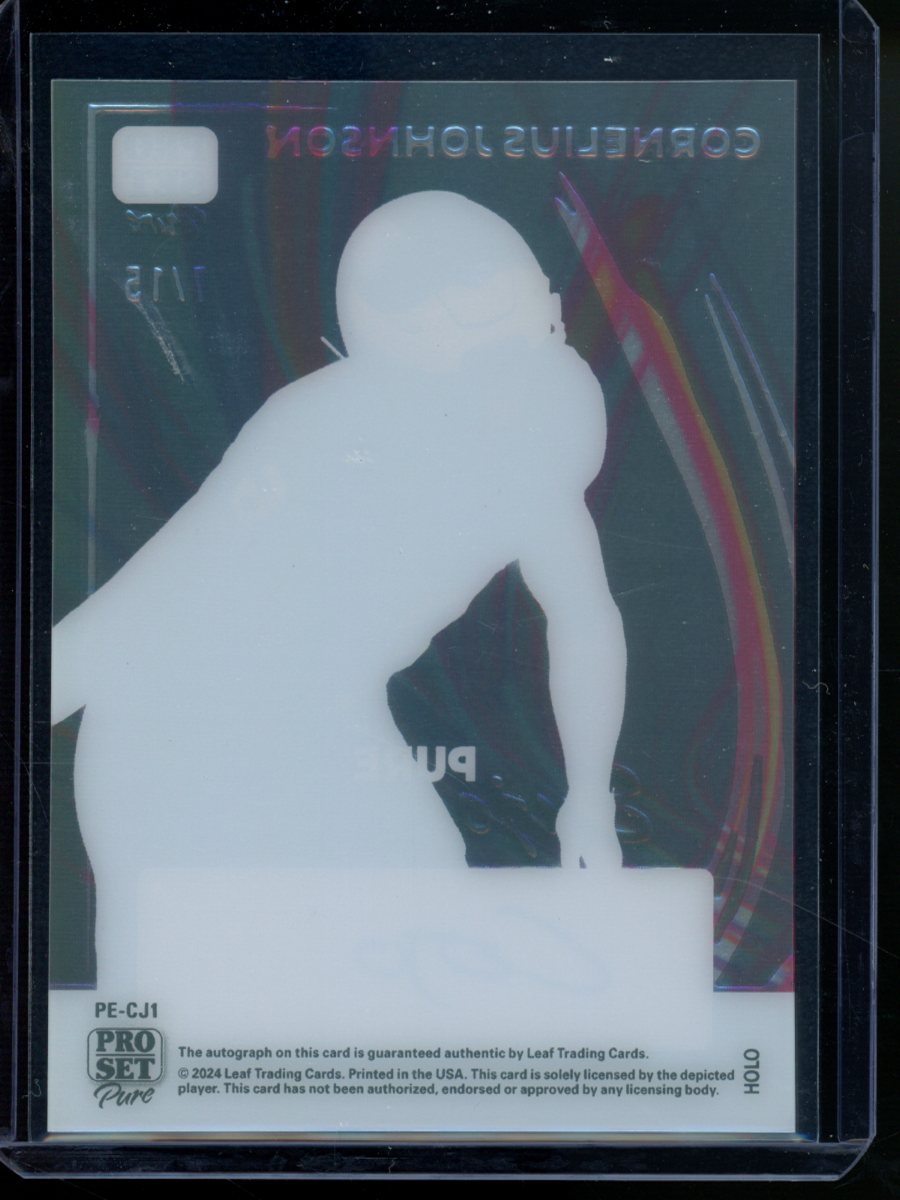 2024 Leaf Pro Set Pure Cornelius Johnson #PE-CJ1 7/15 Autograph Football