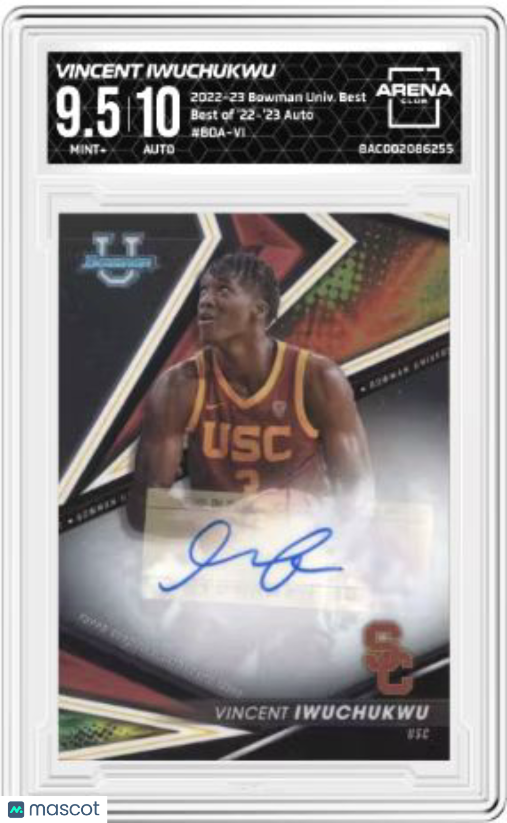 2022-23 Bowman Univ Best Vincent Iwuchukwu #BOA-VI Best of 22-23 Auto AC 9.5/10