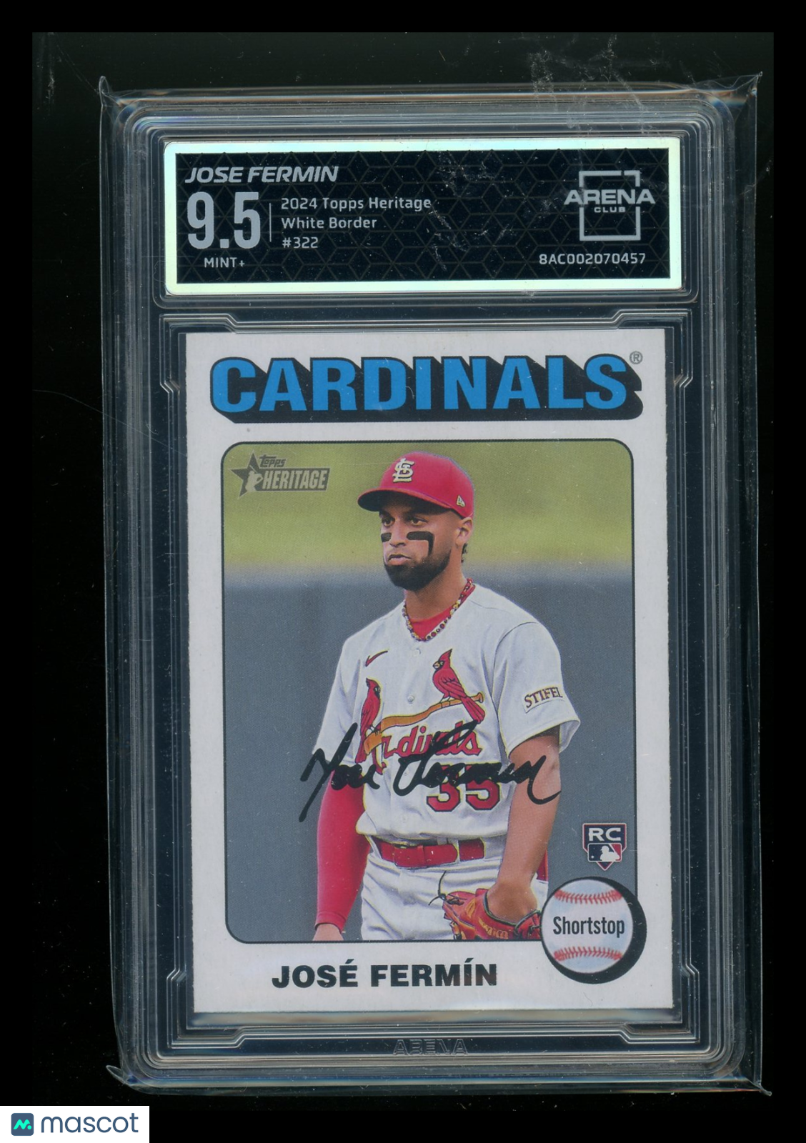 2023 Topps Heritage White Border José Fermín #322 RC Baseball Arena Club 9.5