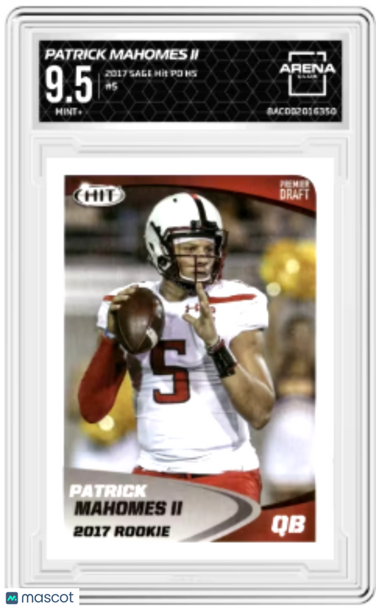 2017 Sage Hit Premier Draft Patrick Mahomes II #5 Football Arena Club 9.5