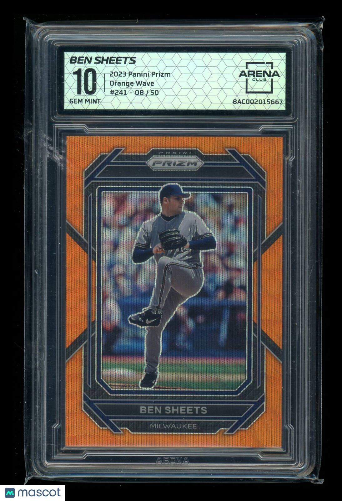 2023 Panini Prizm Ben Sheets #241 Orange Wave 08/50 Baseball Arena Club 10