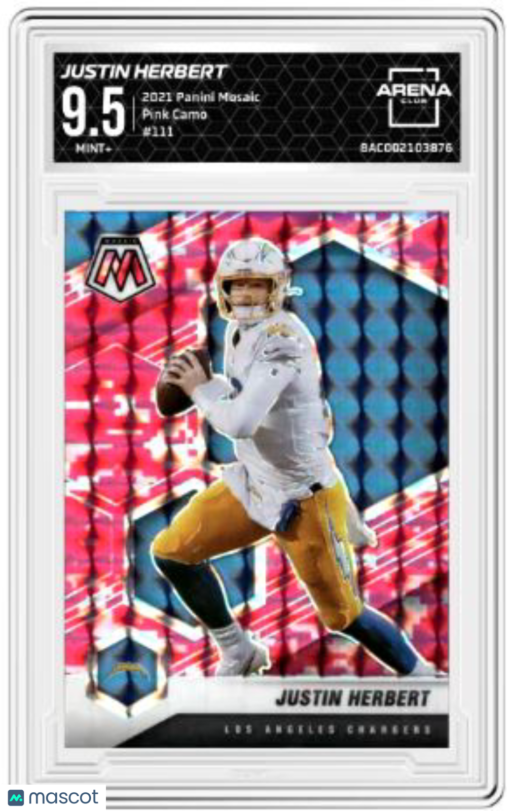 2021 Panini Mosaic Justin Herbert #111 Football Arena Club 9.5