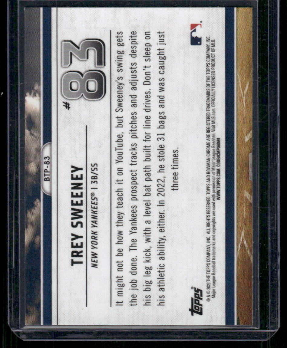 2023 Bowman Chrome Scouts Top 100 Trey Sweeney #BTP-83 Baseball