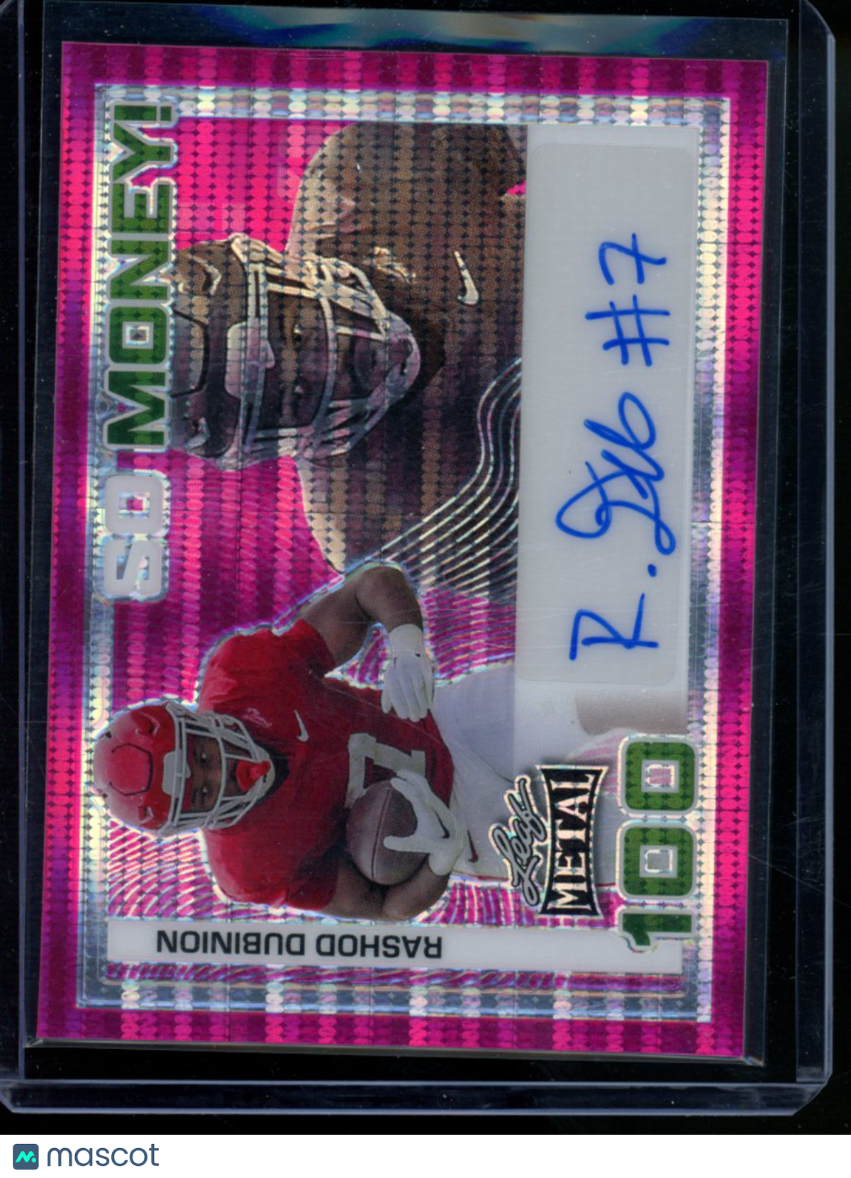 2024 Leaf Metal So Money! Rashod Dubinion #SM-RD1 Pink 1/2 Autograph Football