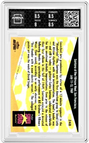 1991 ProSet SuperStars Santana Fillmore West SF #248 Arena Club 8.5