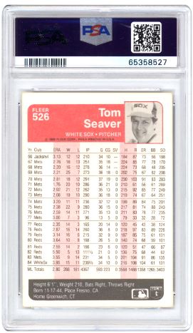 1985 Fleer Tom Seaver #526 Baseball PSA 8