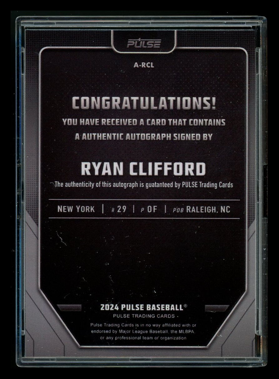 2024 Pulse Baseball Preview  Ryan Clifford #A-RCL 18/25 Authentic Signature