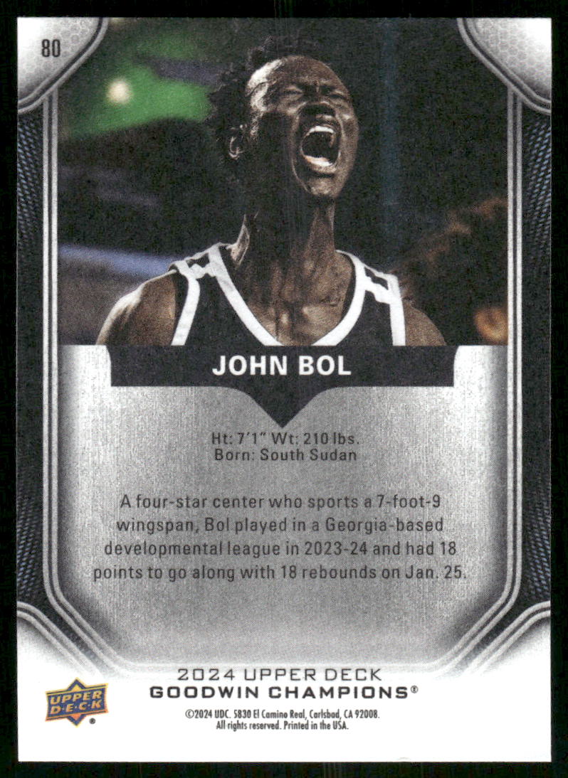 2024 Upper Deck Goodwin Champions John Bol #80 Basketball