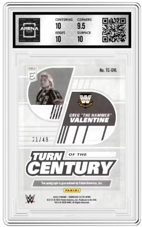 2023 Donruss Elite WWE Greg Valentine #TC-GVL Auto Red 21/49 Wrestling AC 10